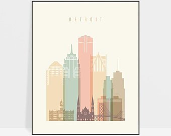 340x270 Detroit Skyline Etsy - Detroit Skyline Sketch