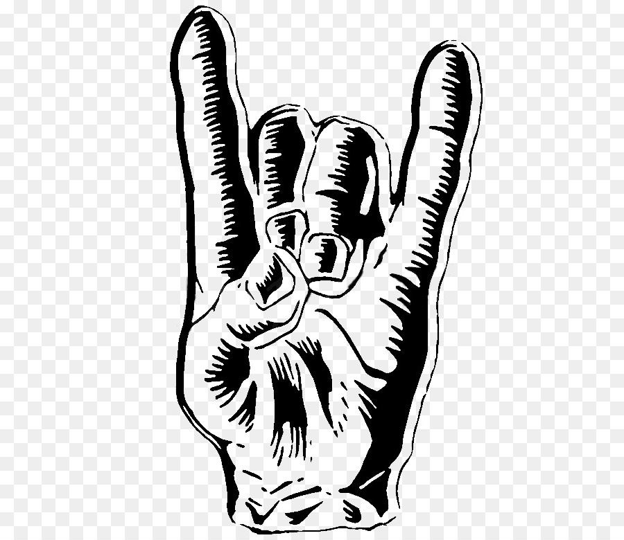 900x780 Sticker Visual Arts Rock And Roll Sketch - Devil Horns Sketch