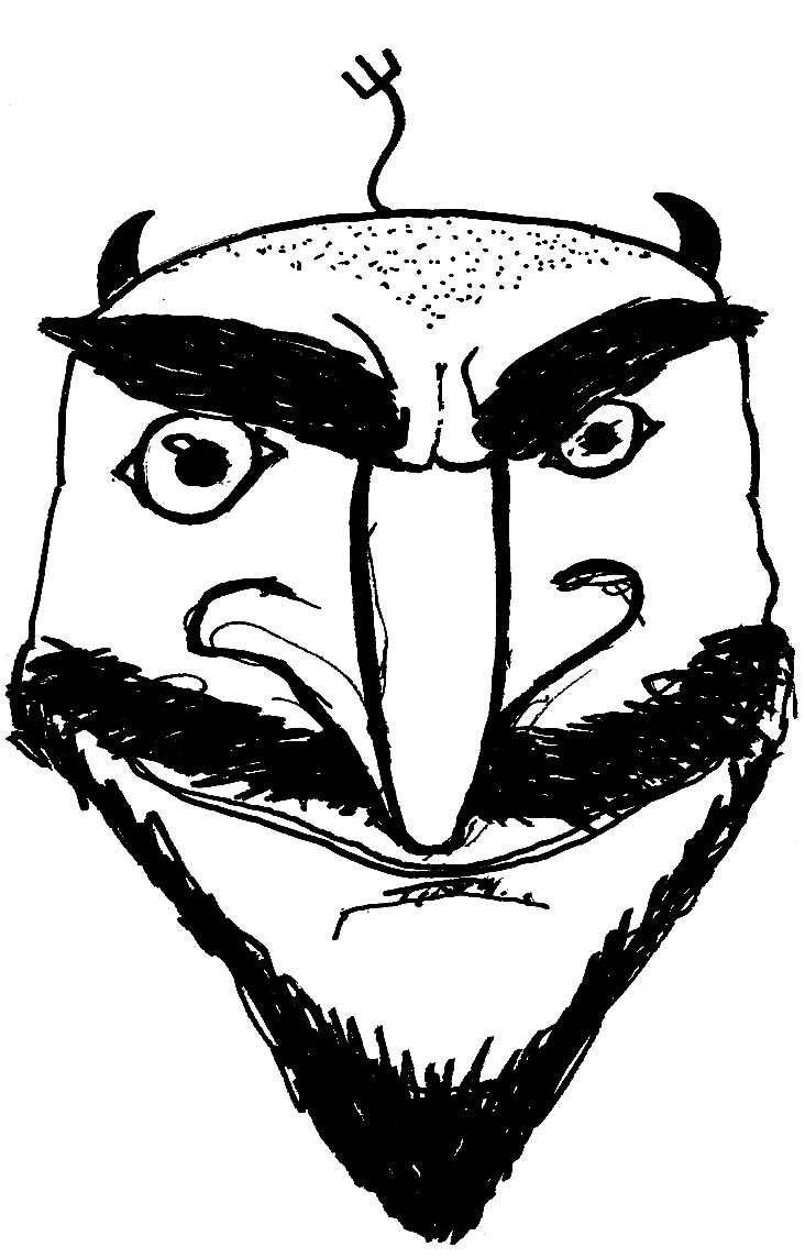 732x1144 Devil Sketch Cartoon Tom Knutson Arts - Devil Sketch