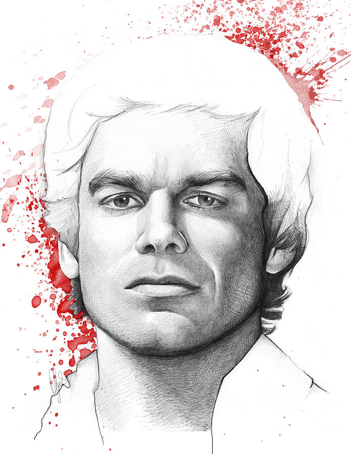 695x900 Dexter Morgan Drawing By Olga Shvartsur - Dexter Sketch