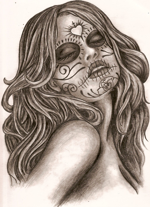 514x706 Dia De Los Muertos By Thetattooedgirl - Dia De Los Muertos Sketch