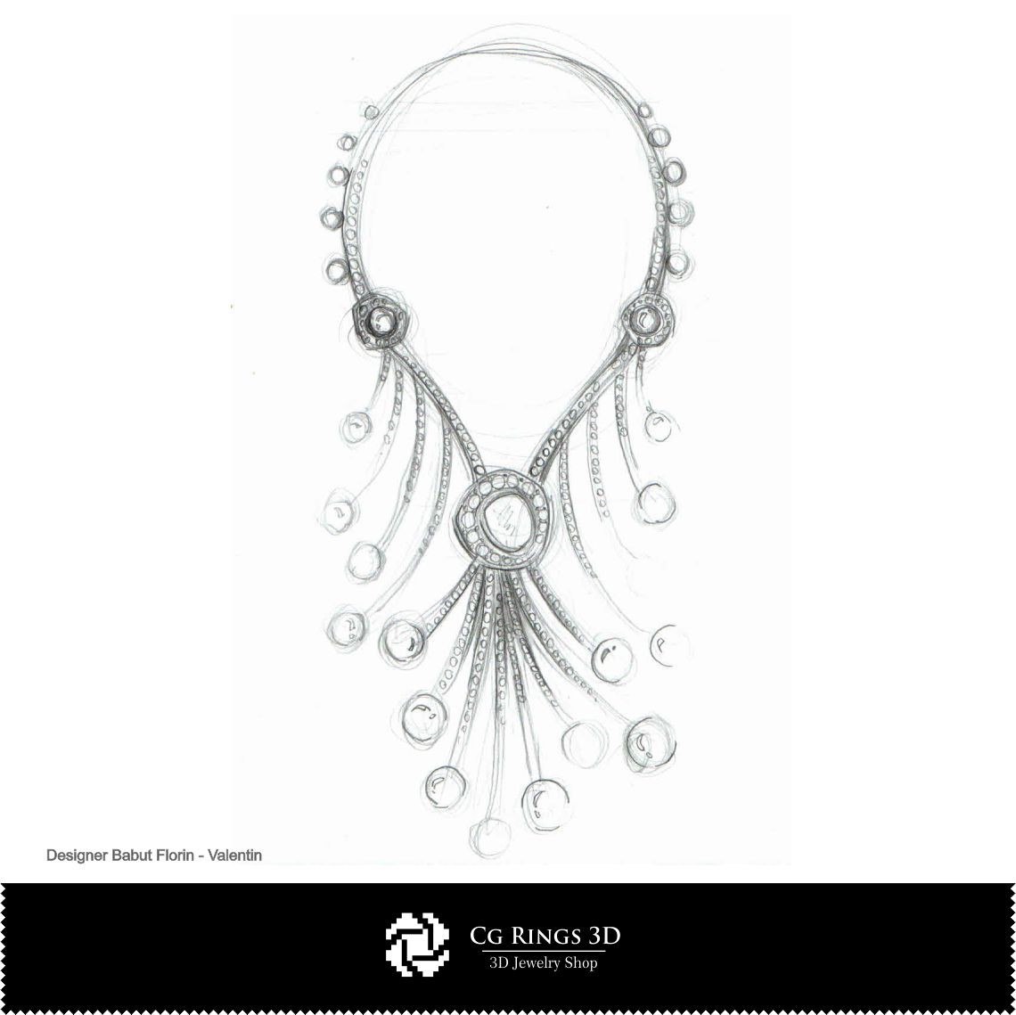 1140x1139 Necklace Sketch - Diamond Necklace Sketch