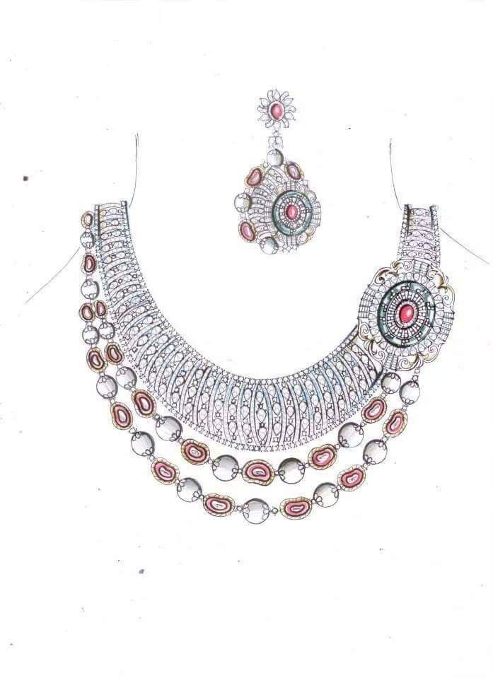 697x959 Pin By Alida Divanyan On Set Jewellery Sketches - Diamond Necklace Sketch