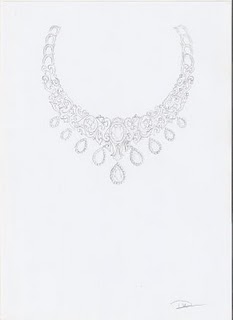 233x320 Sketches Pearl Amp Gems - Diamond Necklace Sketch