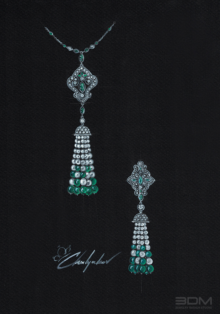 701x1000 Diamond Necklace Design Sketch - Diamond Necklace Sketch