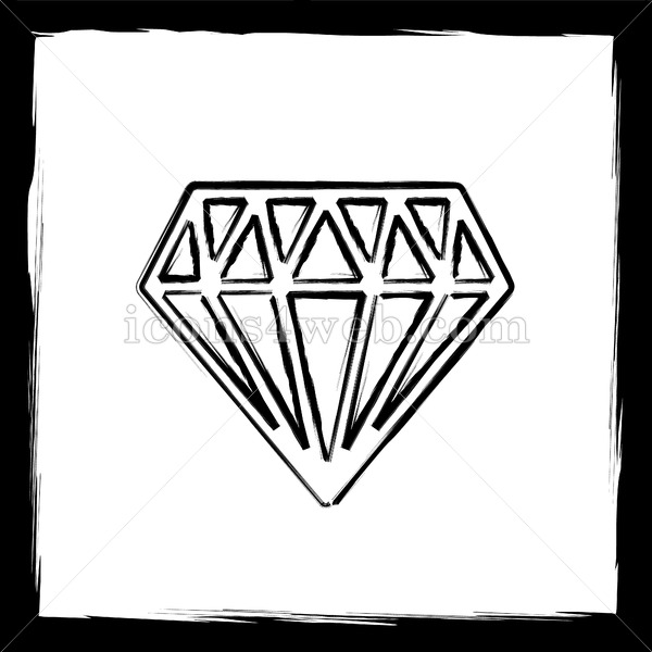600x600 Diamond Sketch Icon. - Diamond Sketch