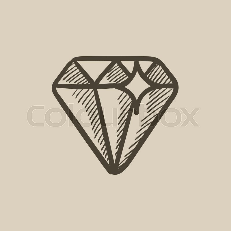 800x800 Diamond Vector Sketch Icon Isolated On Background. Hand Drawn - Diamond Sketch