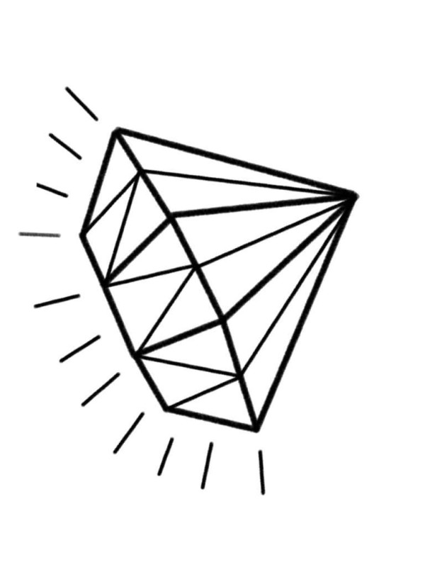 600x800 Diamond Tattoo Design Sample - Diamond Tattoo Sketch