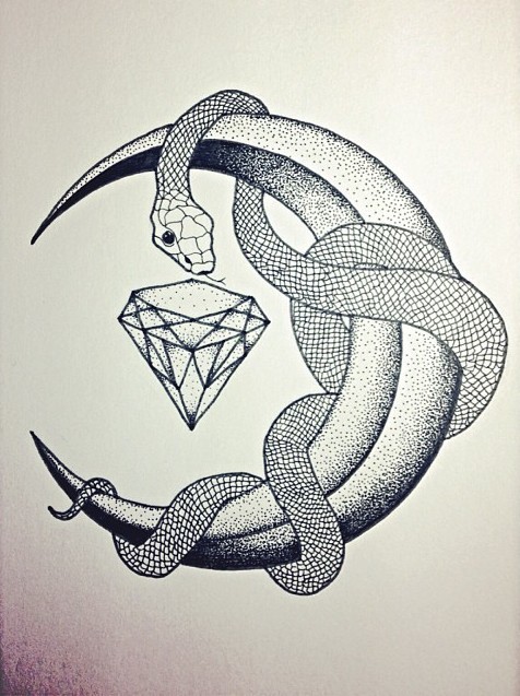 476x637 Diamond Tattoo Designs - Diamond Tattoo Sketch