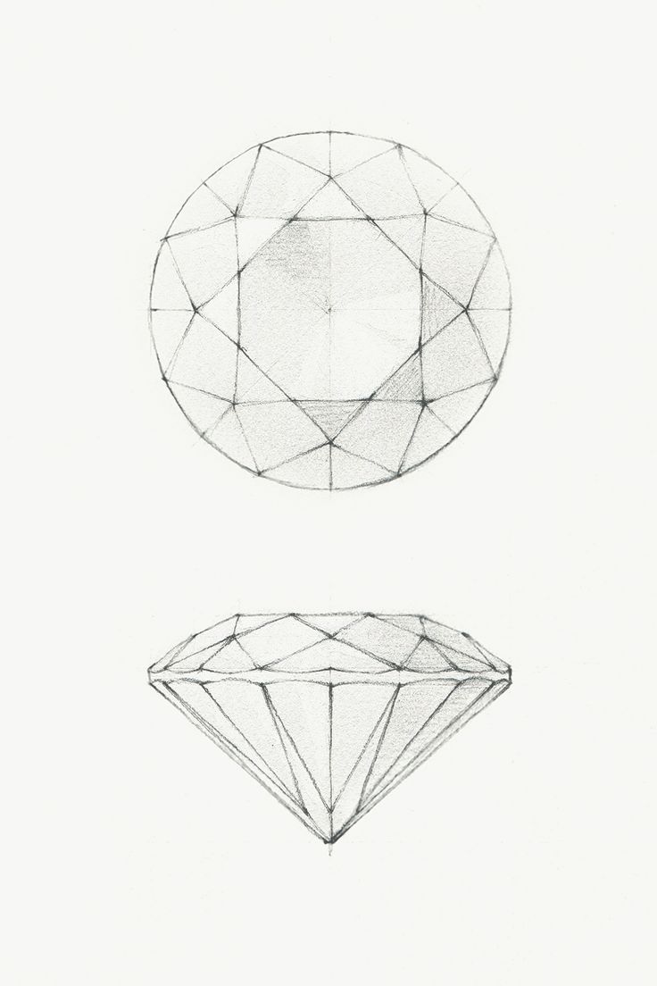 736x1104 Drawn Diamond Round Shape - Diamond Tattoo Sketch