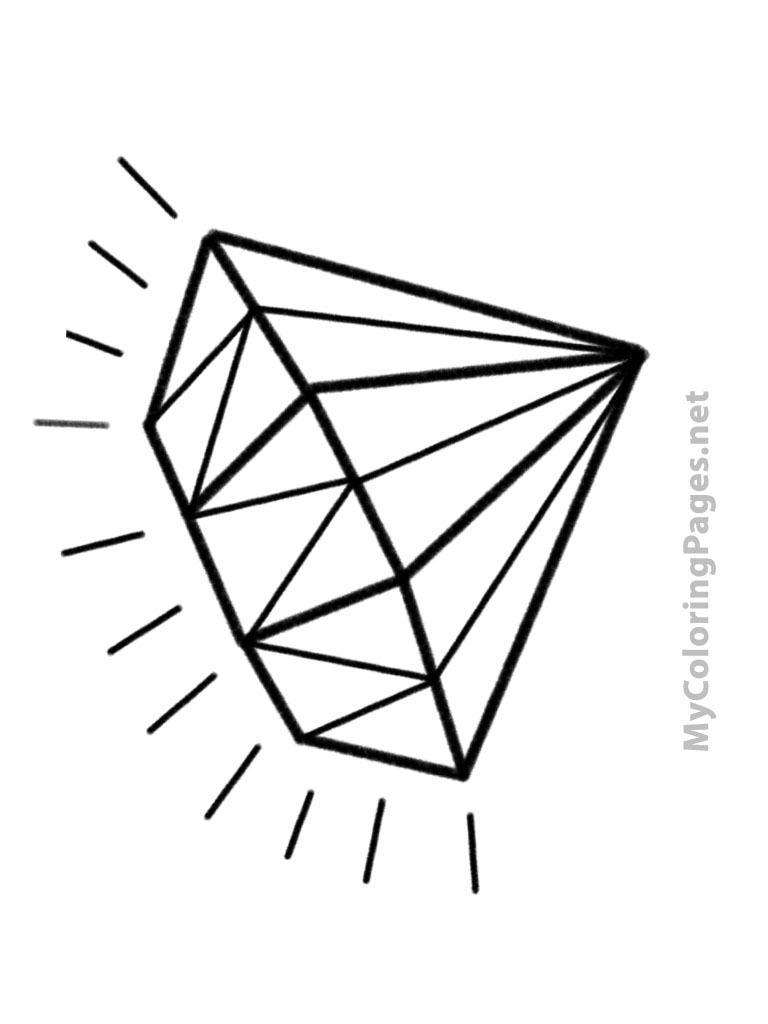 768x1024 Outline Shining Diamond Tattoo Design - Diamond Tattoo Sketch