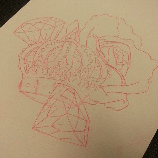 612x612 Tattoo - Diamond Tattoo Sketch