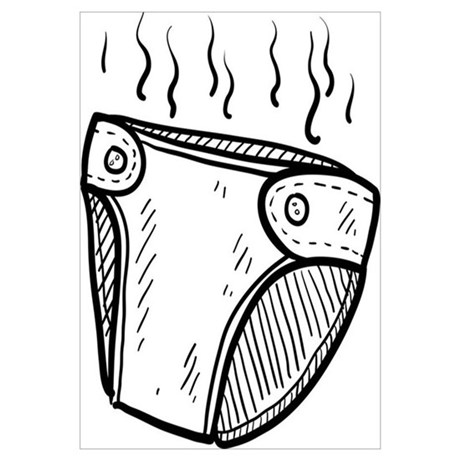 460x460 Smelly Diaper Sketch Canvas Art - Diaper Sketch