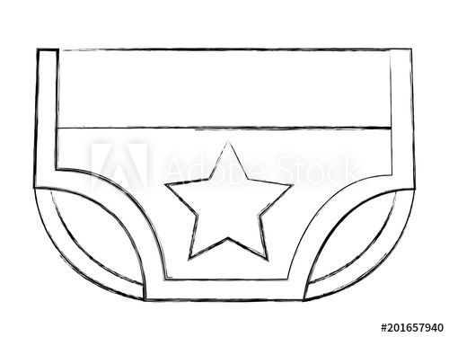 500x375 Baby Shower Boy Diaper Star Decoration Vector Illustration Sketch - Diaper Sketch