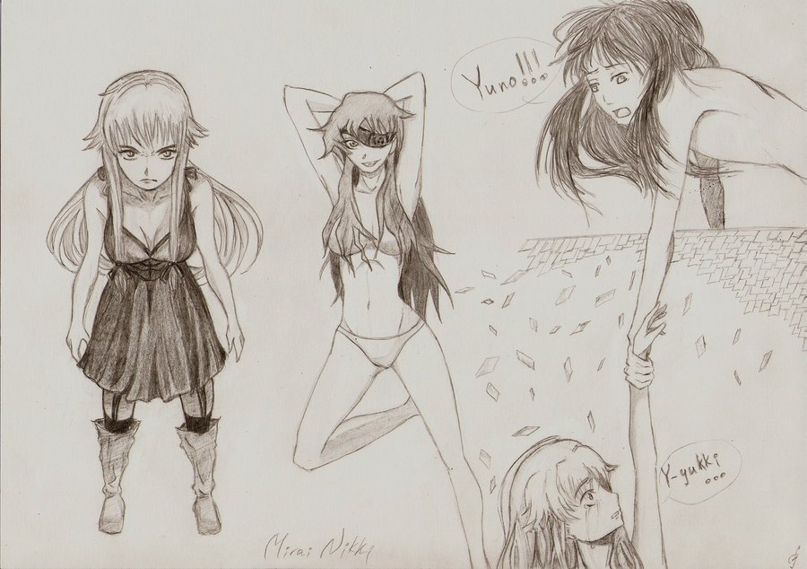 900x634 Future Diary Sketches] By Bluekokoro - Diary Sketches