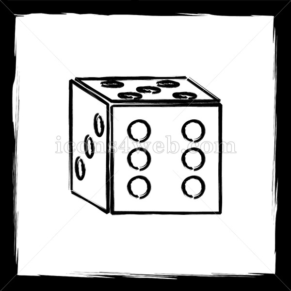 600x600 Dice Sketch Icon. - Dice Sketch