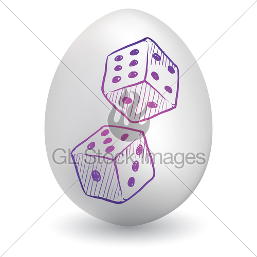 500x500 Gambling Dice On Easter Egg Sketch Gl Stock Images - Dice Sketch