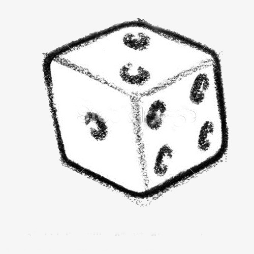 500x500 Sketch Dice, Charcoal Strokes, Art, Art Of Painting Png Image And - Dice Sketch