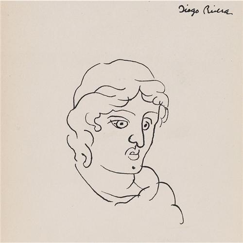 500x500 Diego Rivera, Sketch Of A Classical Figure, Ink - Diego Rivera Sketches