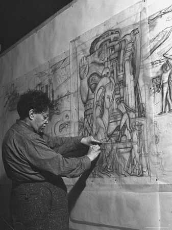 337x450 Mexican Muralist Diego Rivera Working On Pencil Sketches For Mural - Diego Rivera Sketches