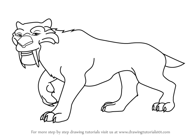 800x566 Learn How To Draw Diego From Ice Age (Ice Age) Step By Step - Diego Sketch