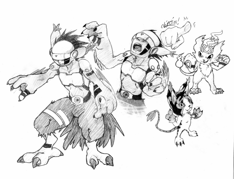 900x690 Digimon Sketches By Lkani - Digimon Sketch