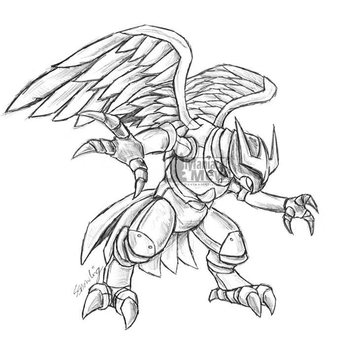 700x707 Eaglemon Sketch By Maniacalmew - Digimon Sketch