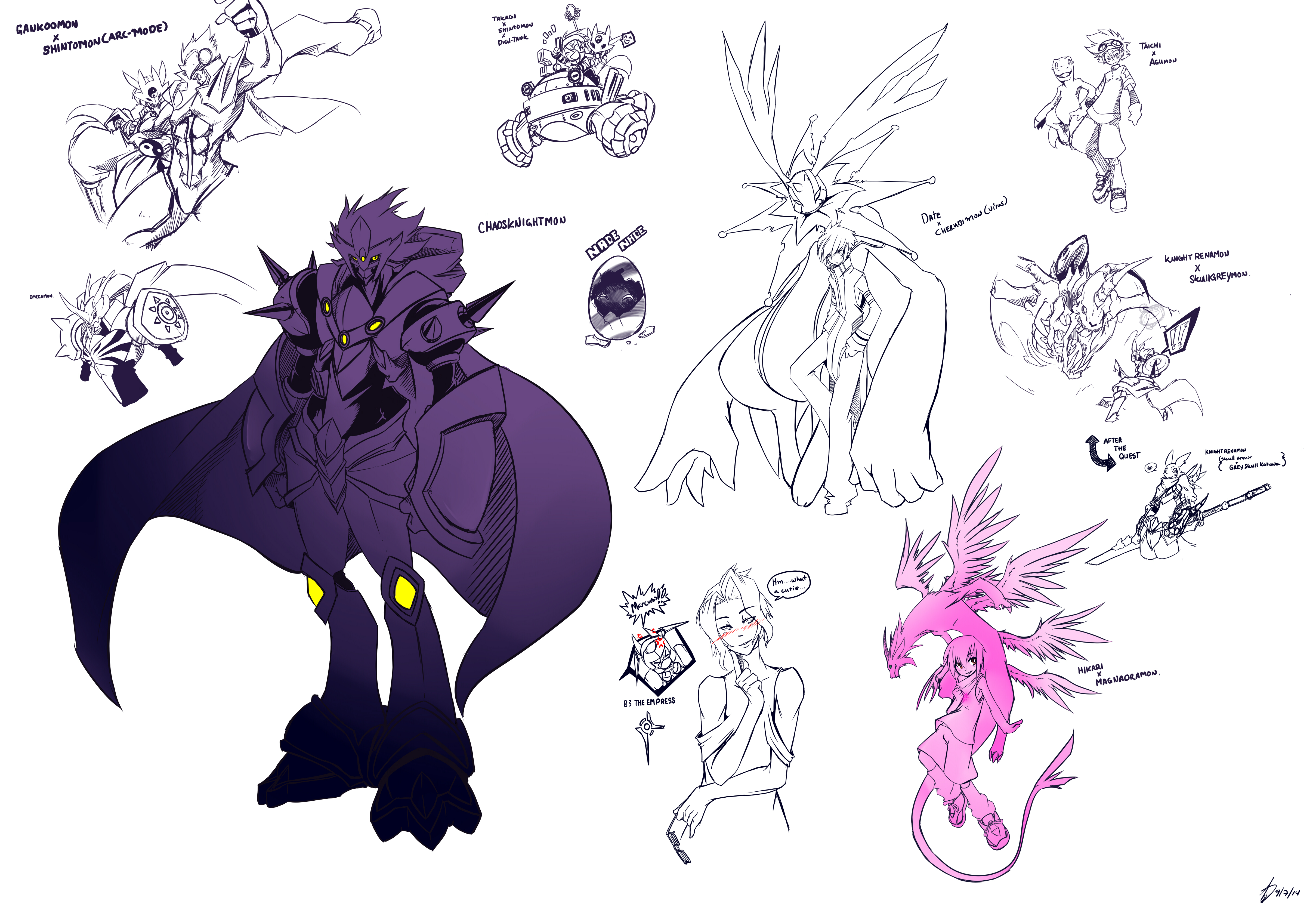 4838x3356 Mass Of Digimon Sketch - Digimon Sketch