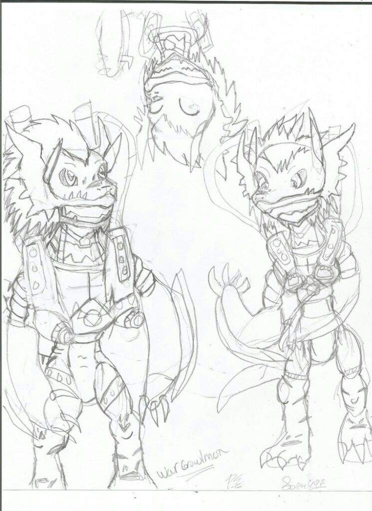 745x1024 Wargrowlmon Sketch Digimon Amino - Digimon Sketch