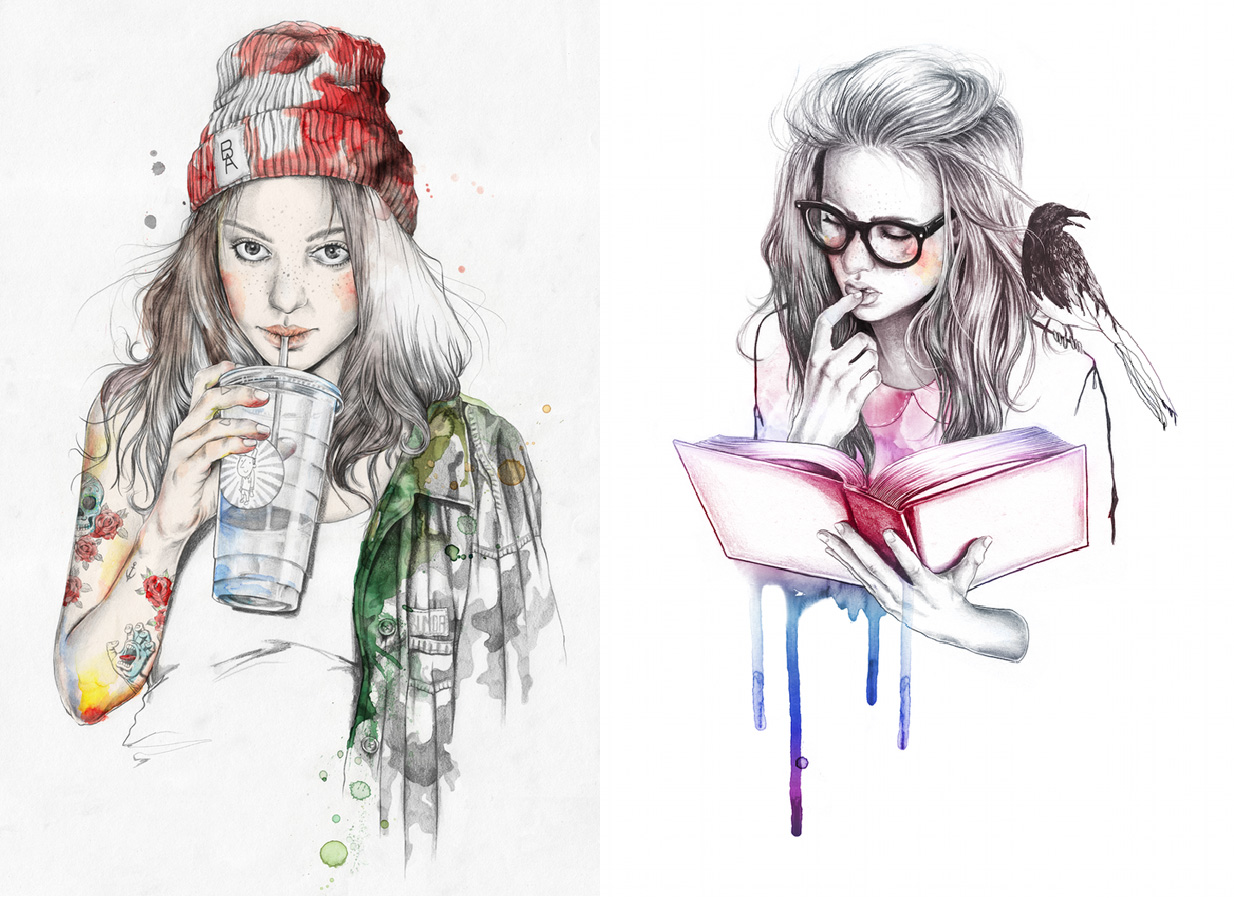 1234x898 Elegant Digital Art Illustrations By Esra 99inspiration - Digital Art Sketch