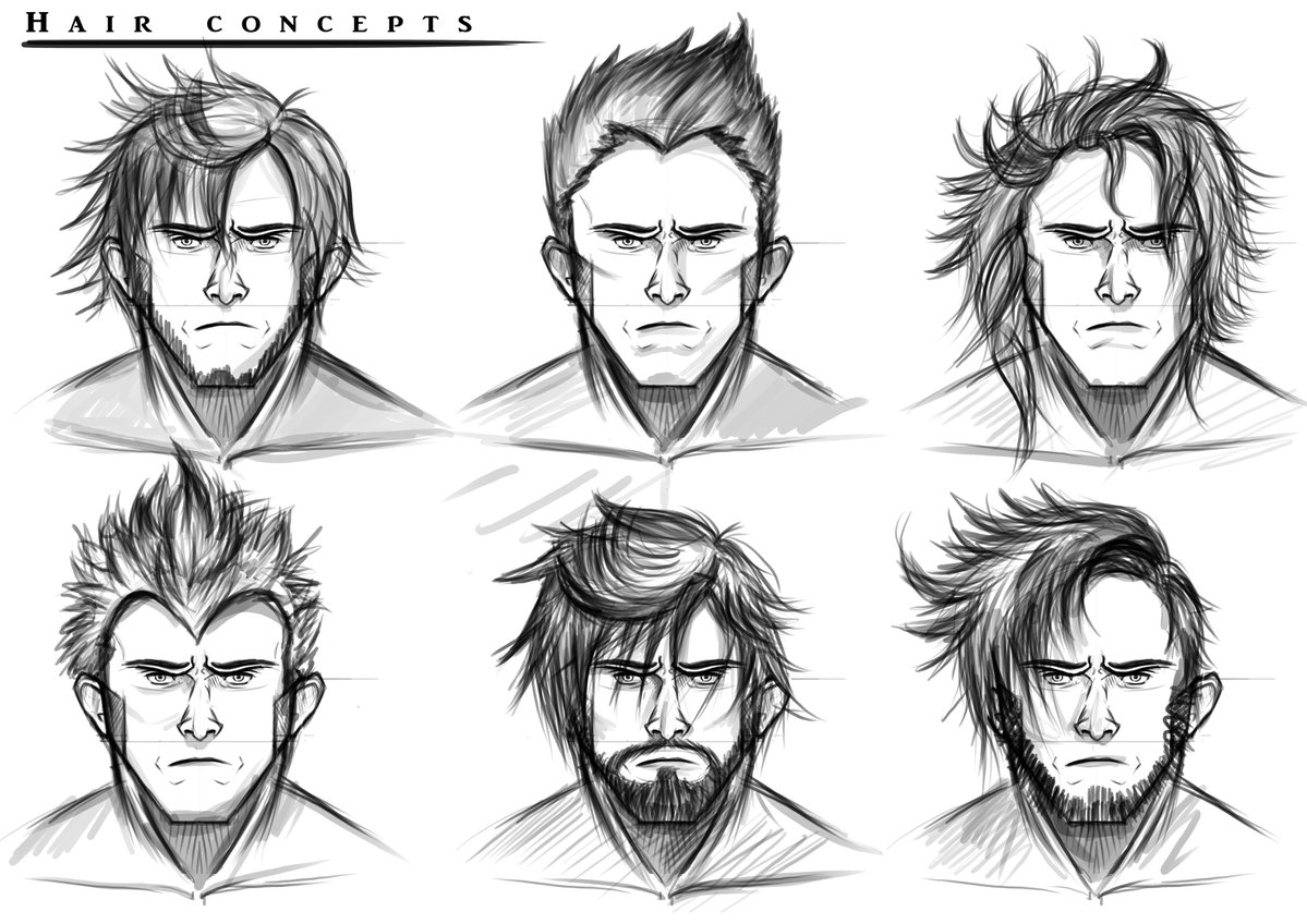 1199x848 Frostyjam On Twitter Animation Character Hair Concepts - Digital Art Sketch