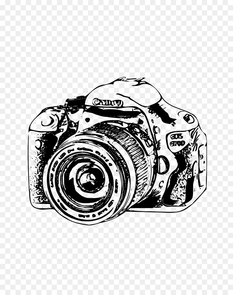 900x1140 Canon Eos Camera Photography Clip Art - Digital Camera Sketch