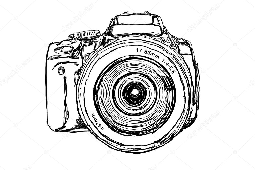 1023x682 Lens Clipart Sketch Camera ~ Frames ~ Illustrations ~ Hd Images - Digital Camera Sketch