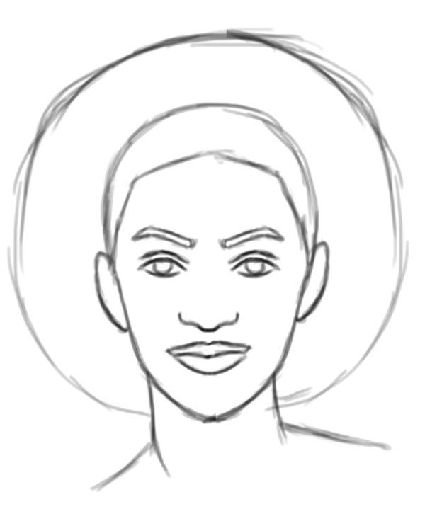 600x719 How To Paint Realistic Skin In Adobe Photoshop - Digital Painting Sketch