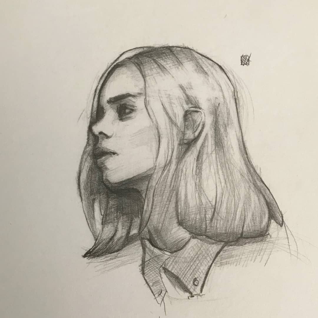 1080x1080 Today Warm Up Sketch Before Digital Painting Session Learnart - Digital Painting Sketch