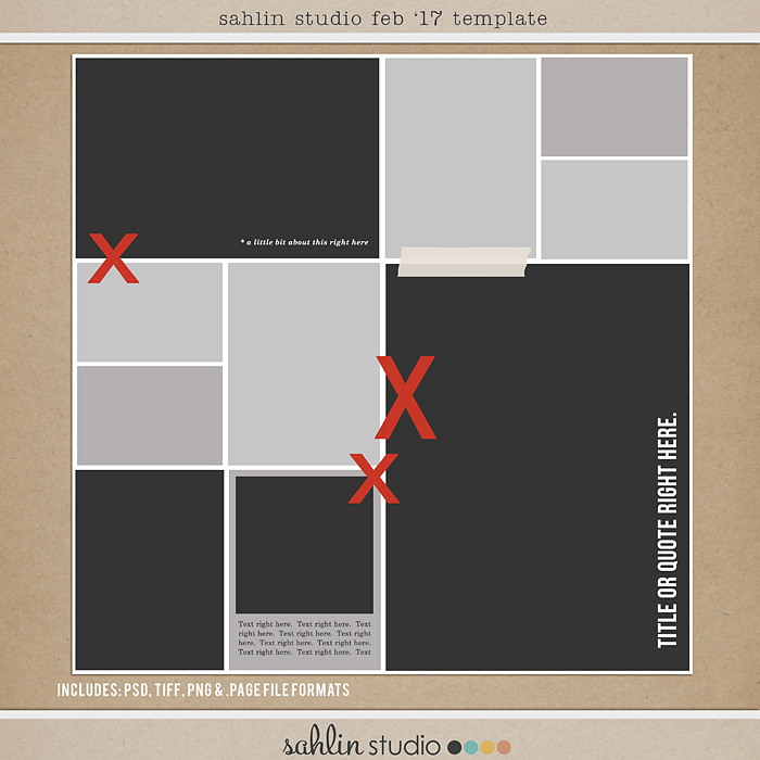 700x700 Free Digital Scrapbooking Template Sketch February 2017 - Digital Sketch Free