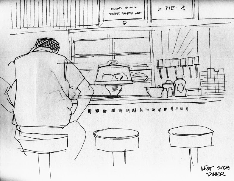 786x607 Paintings By Kathy Weber The West Side Diner - Diner Sketch