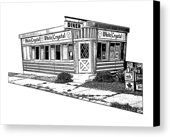 661x531 White Crystal Diner Nj Sketch Canvas Print Canvas Art By Edward - Diner Sketch