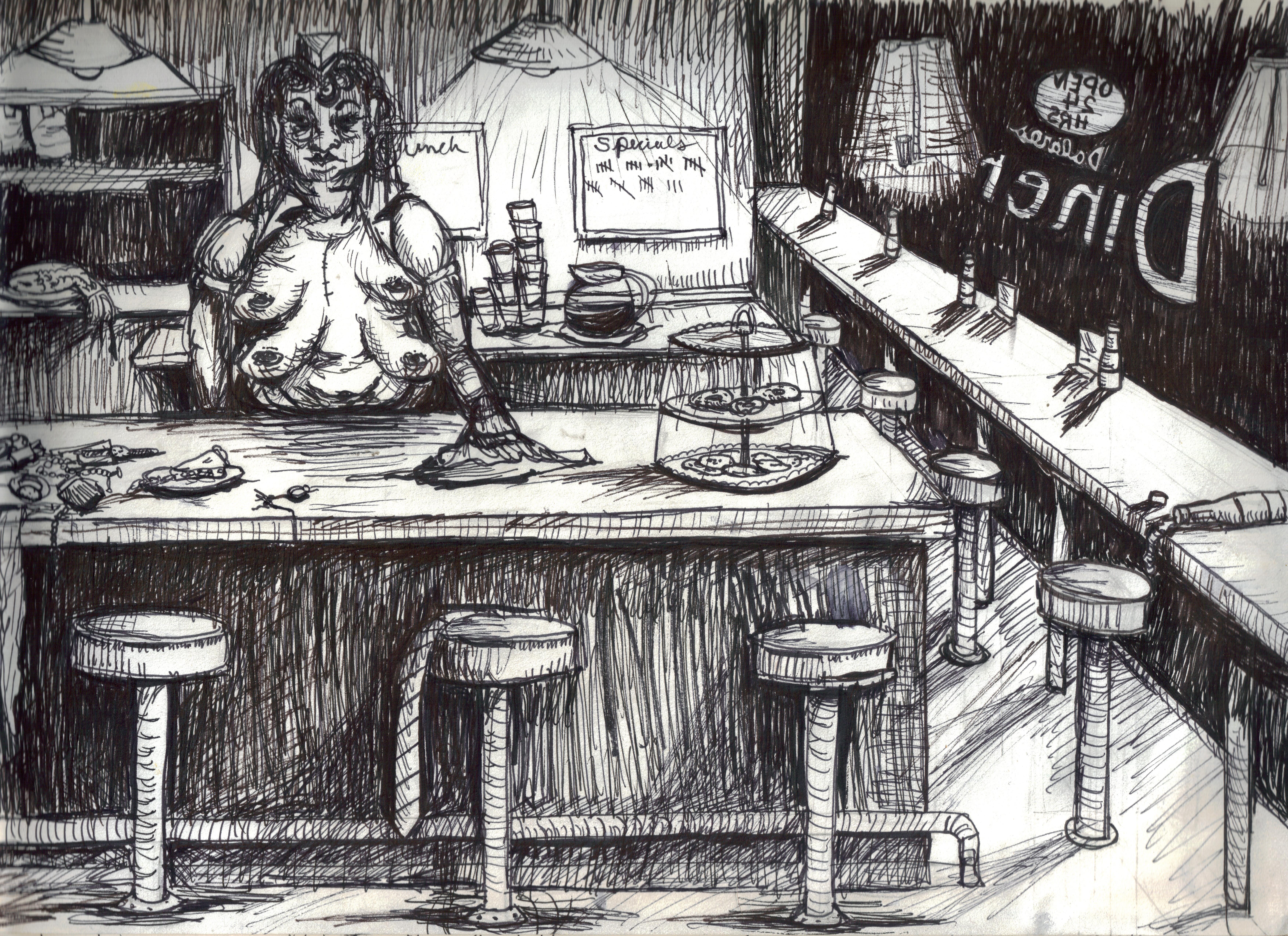 7019x5099 Diner Little Lion - Diner Sketch