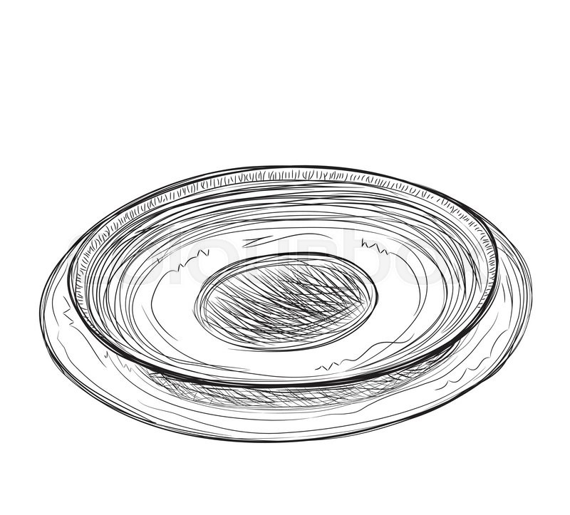 Dinner Plate Sketch at PaintingValley.com | Explore collection of ...