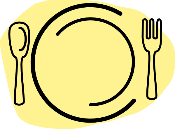 600x442 Iammisc Dinner Plate With Spoon And Fork Clip Art Free Vector - Dinner Plate Sketch