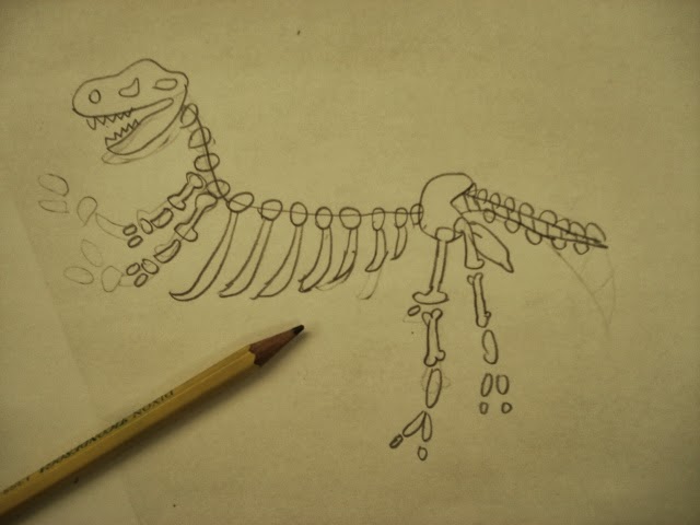 640x480 A Faithful Attempt Dinosaur Fossils - Dinosaur Bones Sketch