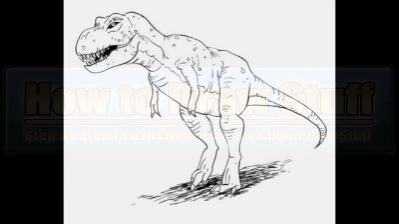 1280x720 How To Draw A Dinosaur - Dinosaur Pencil Sketch