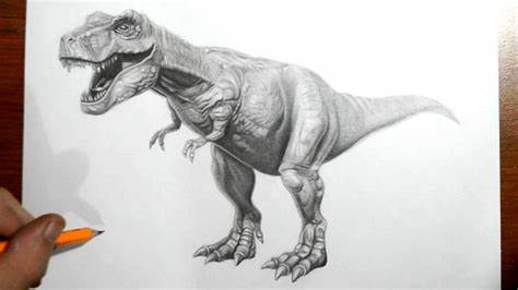 474x266 T Rex Drawings In Pencil. Pencil Drawing T Rex I By Pluckinthaguitarra - Dinosaur Pencil Sketch