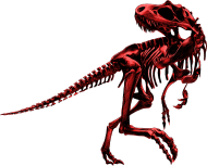 190x153 Dinosaur Skeleton Sketch Vector Image Red Cartoon By Andriy - Dinosaur Skeleton Sketch