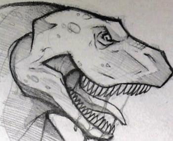 350x285 How To Draw Sketching A Dinosaur, Tyrannosaurus Rex Sketch - Dinosaur Sketch