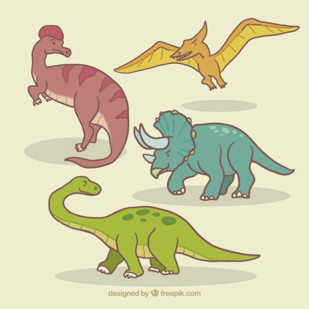 626x626 Sketches Different Dinosaurs Vector Free Download - Dinosaur Sketch
