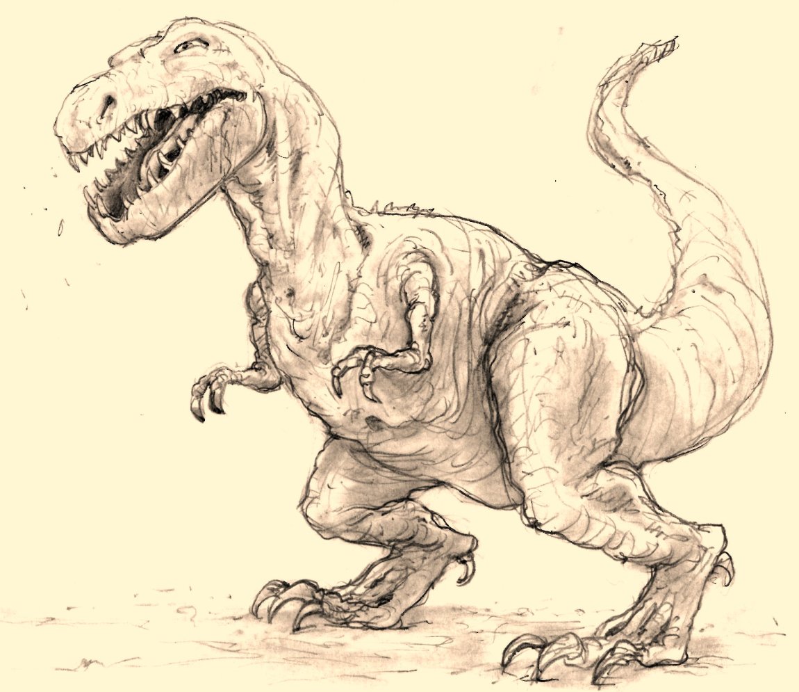 1150x995 Drawn Dinosaur Pencil Sketch - Dinosaur Sketch Images