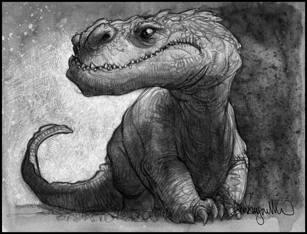1000x764 Dinosaur Sketch Gold Signature Seegmiller Art - Dinosaur Sketch Images