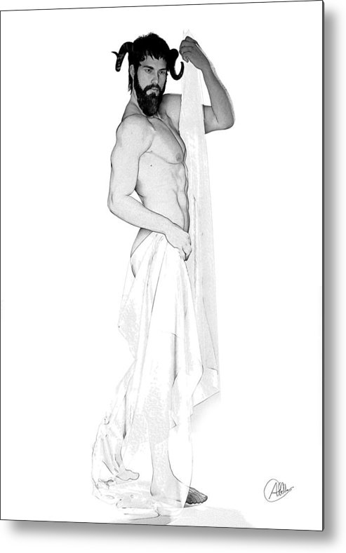 493x789 Dionysus Pencil Drawing Metal Print By Quim Abella - Dionysus Sketch